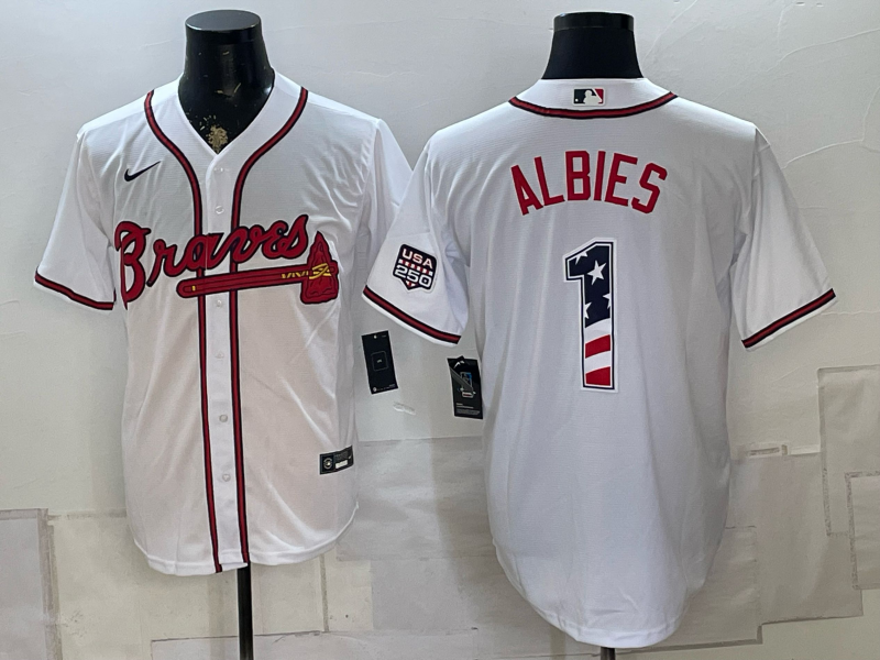 Men 2026 Atlanta Braves #1 Albies white Game Nike MLB Jersey 0823002->atlanta braves->MLB Jersey